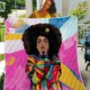 Black Women Art Quilt - Vintage Coloful Melanin Poppin Cute Girl Quilt Quilt Single