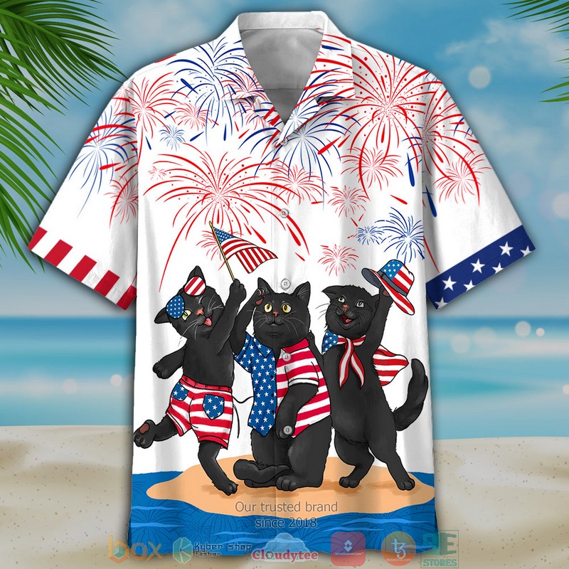 Black Cat Independence Day Is Coming Hawaiian Shirt Black Cat Independence Day Is Coming Hawaiian Shirt