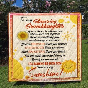 Blanket - You Are Braver Than You Think Quilt - Special Gifts For Granddaughter Quilt Blanket Christmas Gift Ideas