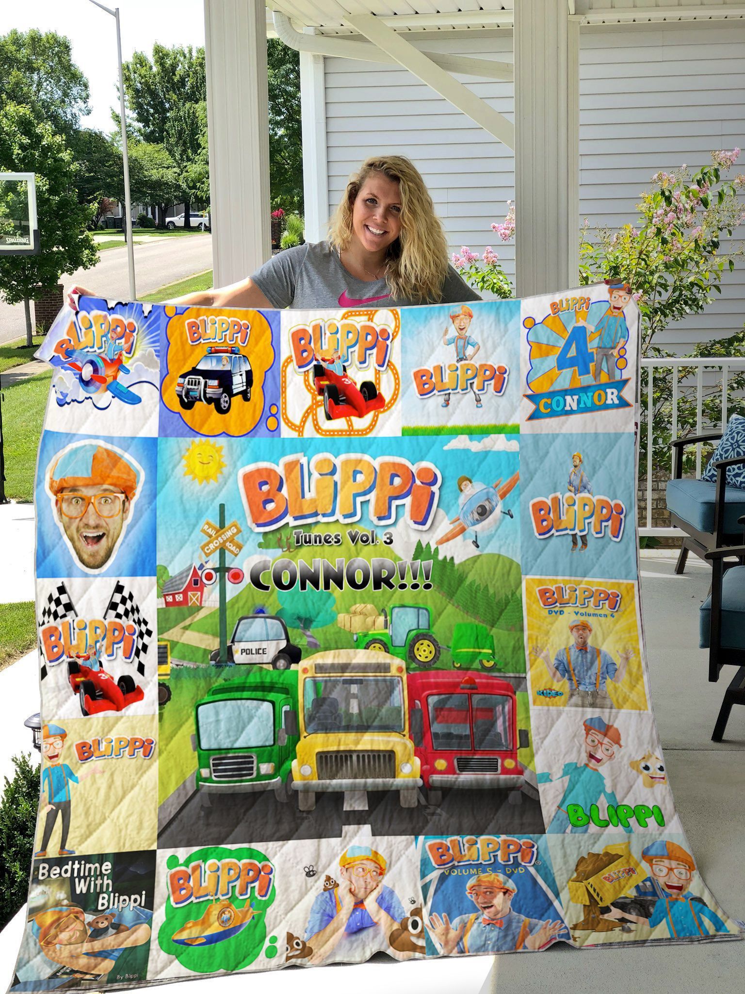 Blippi Quilt Blanket- Custom Quilt- Connor Blippi Quilt Blanket- Custom Quilt- Connor