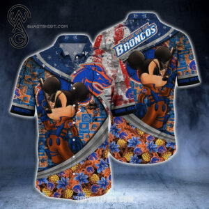 Boise State Broncos Mickey Mouse Combo Hawaiian Shirt And Shorts
