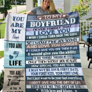 Boyfriend Quilt To My Boyfriend Never Forget That I Love You Your Girlfriend Premium Quilt Blanket Size Throw