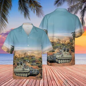 British Army Alvis Stormer Hvm Combat Vehicle Hawaiian Shirt