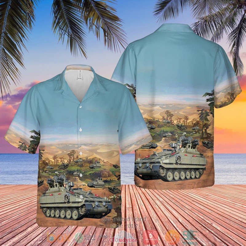 British Army Alvis Stormer Hvm Combat Vehicle Hawaiian Shirt