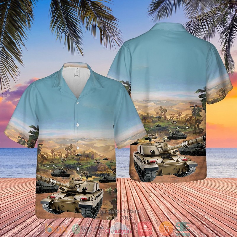 British Army Challenger 2 Combat Vehicle Hawaiian Shirt British Army Challenger 2 Combat Vehicle Hawaiian Shirt