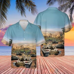 British Army Challenger 2 Combat Vehicle Hawaiian Shirt