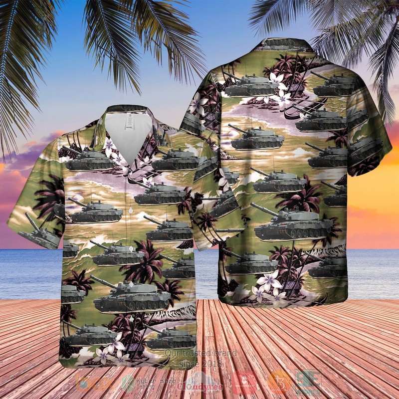 British Army Challenger 2 Hawaiian Shirt British Army Challenger 2 Hawaiian Shirt