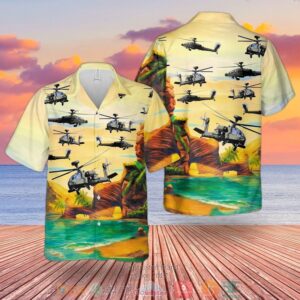 British Army Westland Wah-64 Apache Hawaiian Shirt