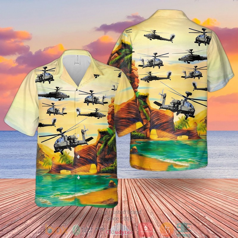 British Army Westland Wah-64 Apache Hawaiian Shirt British Army Westland Wah-64 Apache Hawaiian Shirt