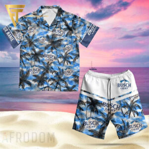 Busch Light Tropical All Over Print Hawaiian Shirts And Beach Shorts
