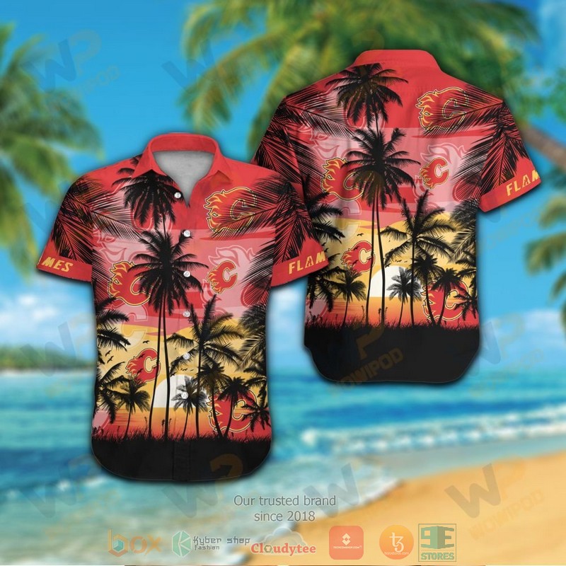 Calgary Flames Hawaiian Shirt And Shorts Calgary Flames Hawaiian Shirt And Shorts