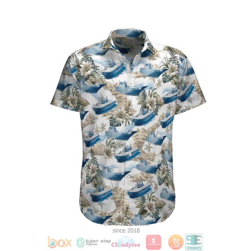 Canberra-Class Landing Helicopter Dock Royal Australian Navy Ship Hawaiian Shirt Canberra-Class Landing Helicopter Dock Royal Australian Navy Ship Hawaiian Shirt