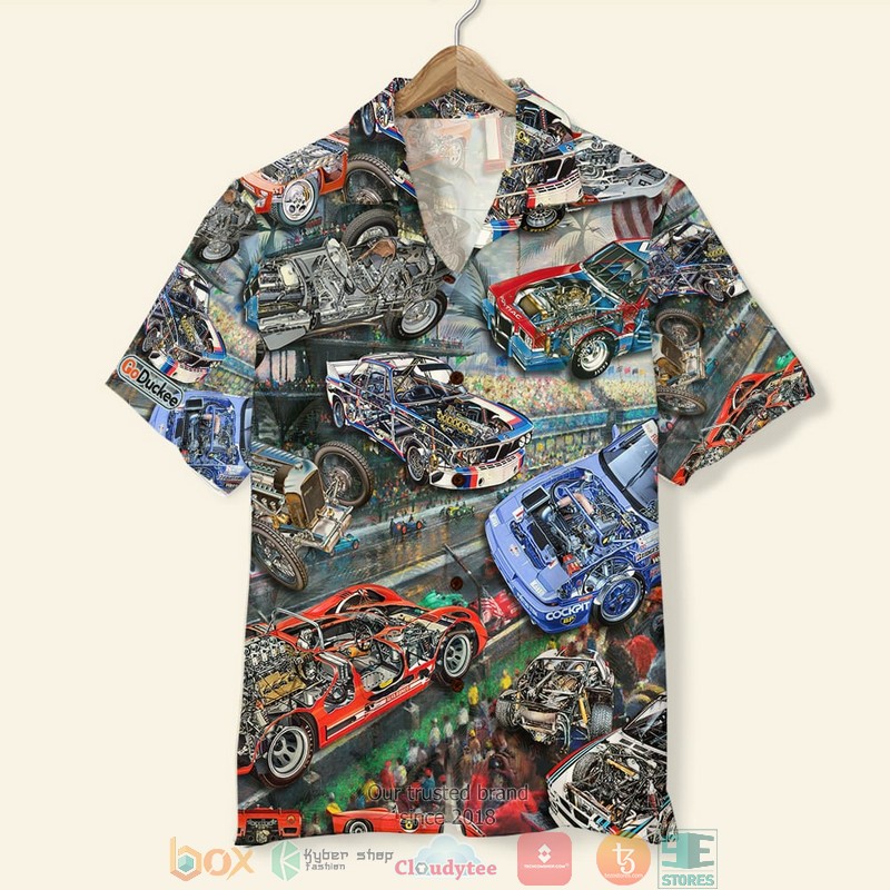 Car Racing Cutaway Race Track Background Hawaiian Shirt Car Racing Cutaway Race Track Background Hawaiian Shirt