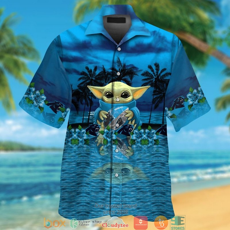 Carolina Panthers Baby Yoda Hawaiian Shirt Carolina Panthers Baby Yoda Hawaiian Shirt