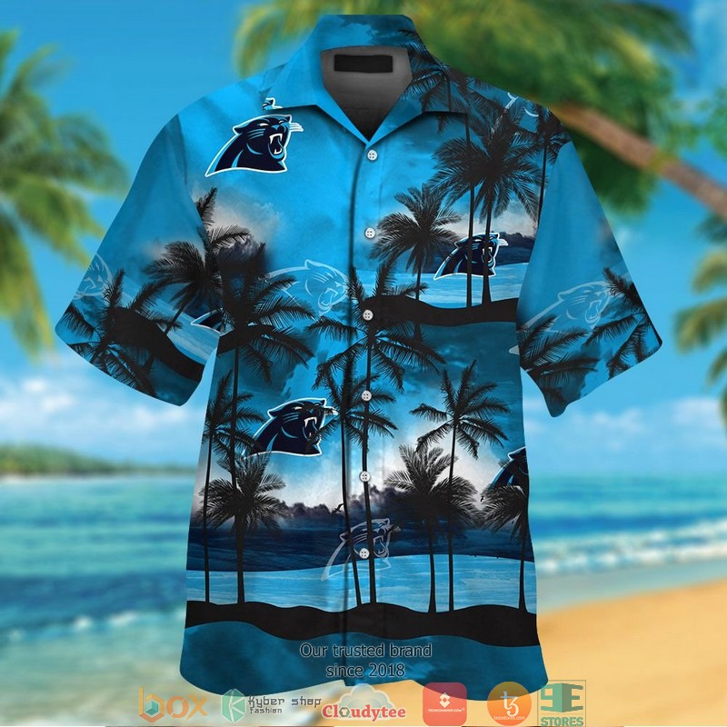 Carolina Panthers Coconut Island Ocean Hawaiian Shirt Carolina Panthers Coconut Island Ocean Hawaiian Shirt