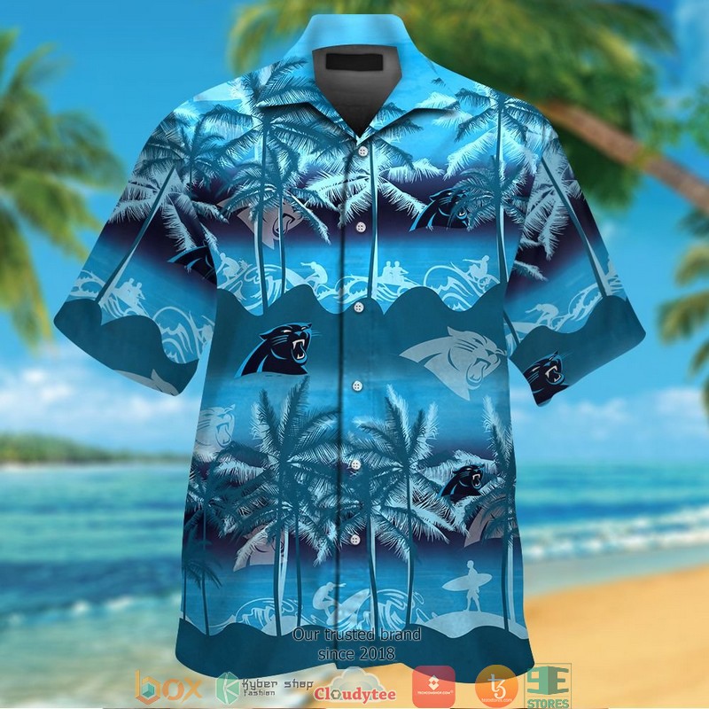 Carolina Panthers Coconut Island Waves Hawaiian Shirt Carolina Panthers Coconut Island Waves Hawaiian Shirt