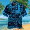 Carolina Panthers Hibiscus Leaf Ocean Square Pattern Hawaiian Shirt
