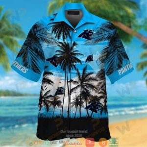 Carolina Panthers Coconut Island Blue Hawaiian Shirt