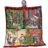 Cat Quilt - Christmas Cats And Book With Green Pine Red Quilt - Cat Gifts For Christmas
