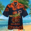 Chicago Bears Baby Yoda Orange Hibiscus Hawaiian Shirt