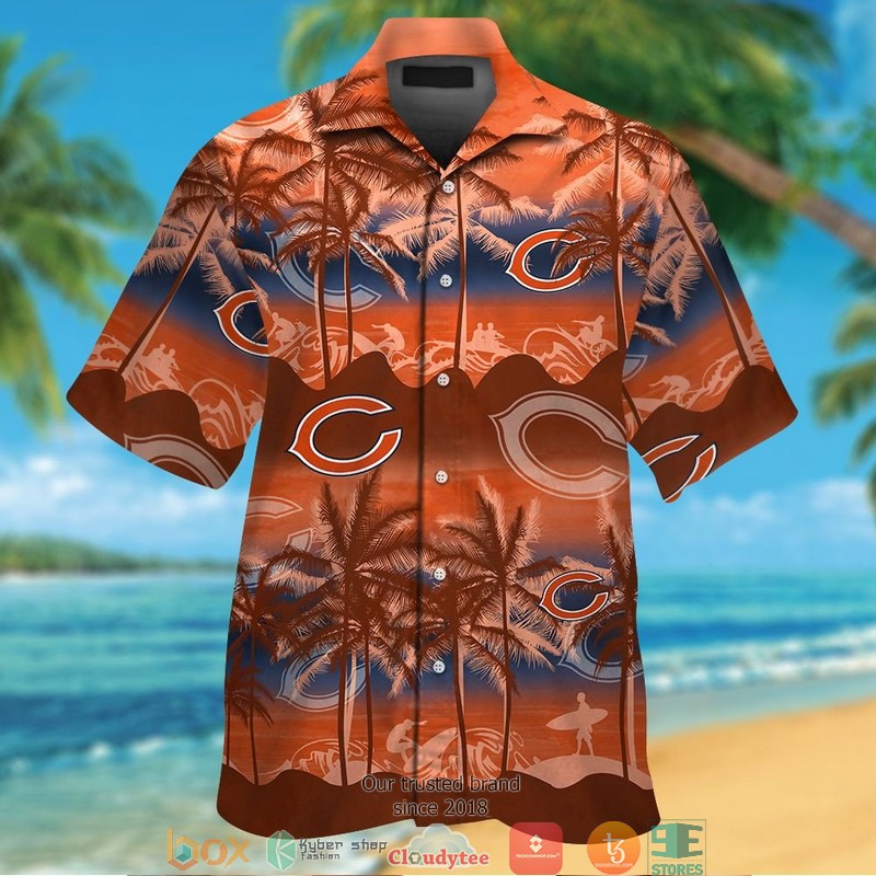 Chicago Bears Coconut Island Orange Hawaiian Shirt Chicago Bears Coconut Island Orange Hawaiian Shirt