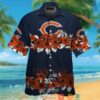 Chicago Bears Hibiscus Flower Line Hawaiian Shirt