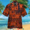 Chicago Bears Leaf Hibiscus Square Pattern Hawaiian Shirt