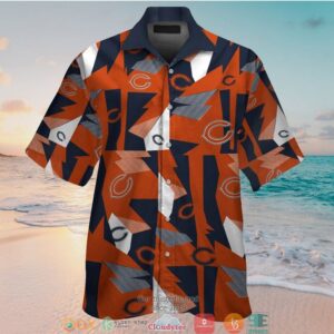 Chicago Bears Navy Orange Hawaiian Shirt