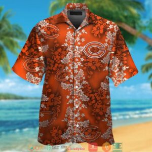 Chicago Bears Lhibiscus Flower Pattern Hawaiian Shirt
