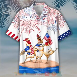 Chicken Firework Independence Day Is Coming Hawaiian Shirt