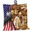 Christian Quilts - American Flag Pattern With Christian Praying Quilt Blanket - Christian Gifts