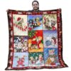 Christmas Cat Quilt - Funny Cats With Christmas Pattern Red Background Quilt - Christmas Gifts For Cat Lovers