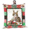 Christmas Quilts - Christmas Pattern With Brown Cats And Yellow Snow Quilt - Christmas Gift Ideas