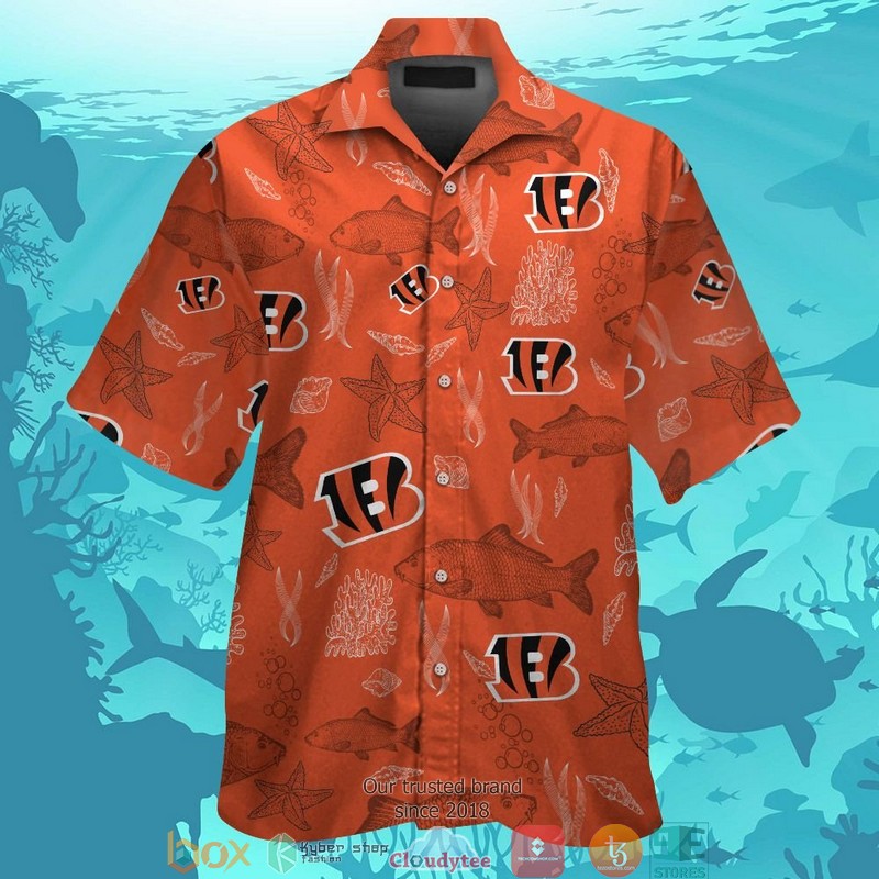Cincinnati Bengals Fish Ocean Hawaiian Shirt Cincinnati Bengals Fish Ocean Hawaiian Shirt