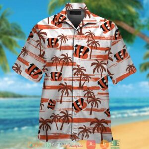 Cincinnati Bengals Orange Coconut White Hawaiian Shirt