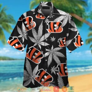 Cincinnati Bengals Cannabis Black Hawaiian Shirt
