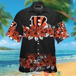 Cincinnati Bengals Hibiscus Flower Line Hawaiian Shirt