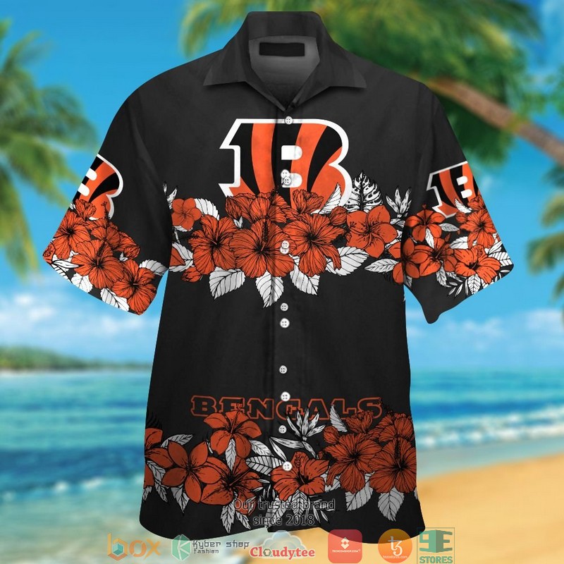 Cincinnati Bengals Hibiscus Flower Line Hawaiian Shirt Cincinnati Bengals Hibiscus Flower Line Hawaiian Shirt
