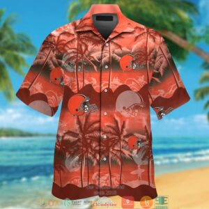Cleveland Browns Coconut Island Ocean Orange Hawaiian Shirt
