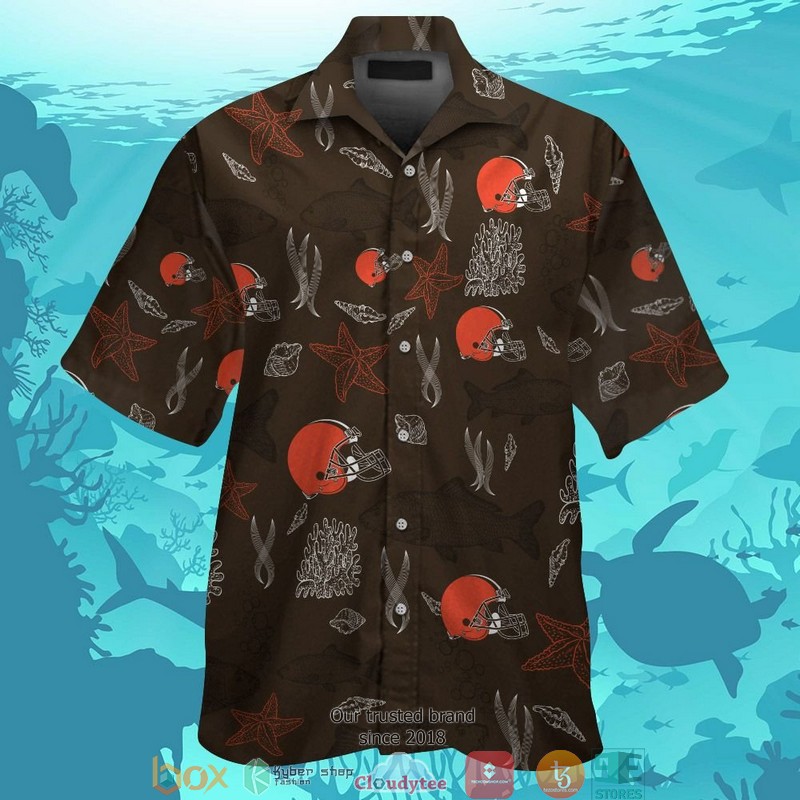 Cleveland Browns Fish Ocean Pattern Hawaiian Shirt Cleveland Browns Fish Ocean Pattern Hawaiian Shirt
