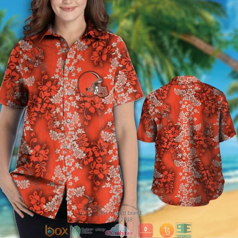 Cleveland_Browns_Hibiscus_Flower_pattern_Orange_Hawaiian_Shirt_short_1_2-768x768-1