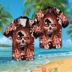 Cleveland Browns Skull 3D Illusion Hawaiian Shirt
