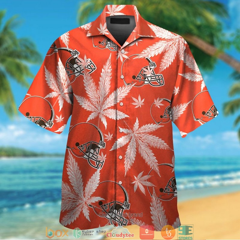 Cleveland Browns Cannabis Orange Hawaiian Shirt Cleveland Browns Cannabis Orange Hawaiian Shirt