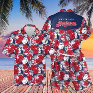 Cleveland Indians Mlb Hibiscus Hawaiian Shirt