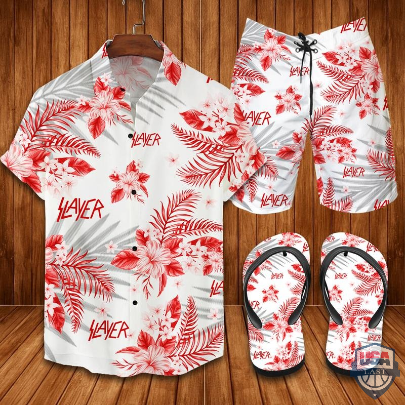 Slayer Band Tropical Hawaiian Shirt Beach Short Slayer Band Tropical Hawaiian Shirt Beach Short