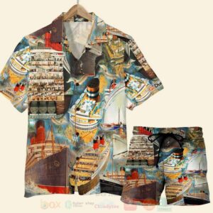 Cruising-Ship Pattern Hawaiian Shirt