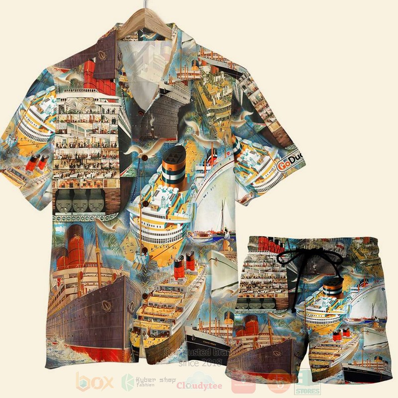 Cruising-Ship Pattern Hawaiian Shirt Cruising-Ship Pattern Hawaiian Shirt