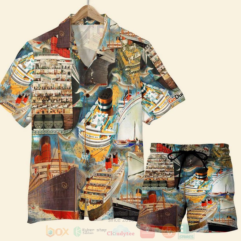 Cruising Ship Pattern Hawaiian Shirt Cruising Ship Pattern Hawaiian Shirt