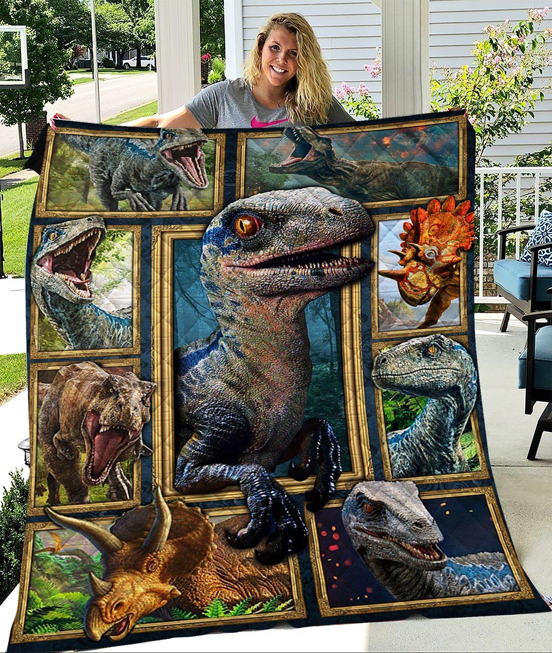 Custom Blanket 3D Dinosaur Quilt Blanket - Quilt Blanket Custom Blanket 3D Dinosaur Quilt Blanket - Quilt Blanket