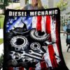 Custom Blanket Diesel Mechanic Quilt Blanket - Gift For Dad - Quilt Blanket
